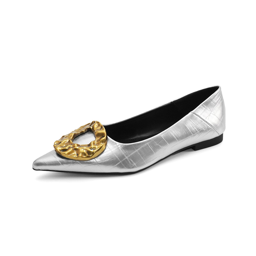Damen elegante Ballerinas mit funkelndem Detail und raffinierter Schnallenapplikation R&B
