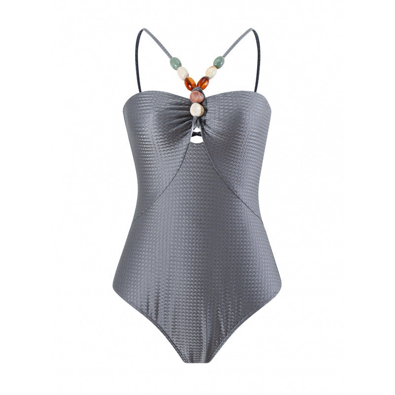 Damen Bandeau-Badeanzug mit asymmetrischem Rock R&B
