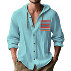 Herren Kapuzenshirt mit verspieltem Design und praktischer Knopfleiste R&B