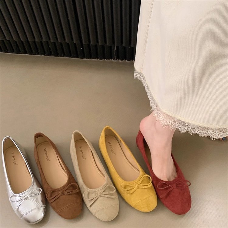 Damen Ballerina-Schuhe mit modischer Schleifenverzierung und komfortablem Fußbett R&B