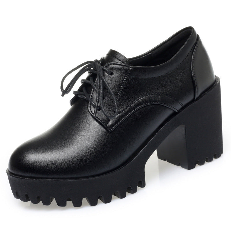 Damen Komfortable Schnürschuhe mit markantem Blockabsatz und rutschfester Sohle R&B
