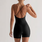 Damen Bodycon Jumpsuit mit verstellbaren Trägern und hohem Schnitt R&B