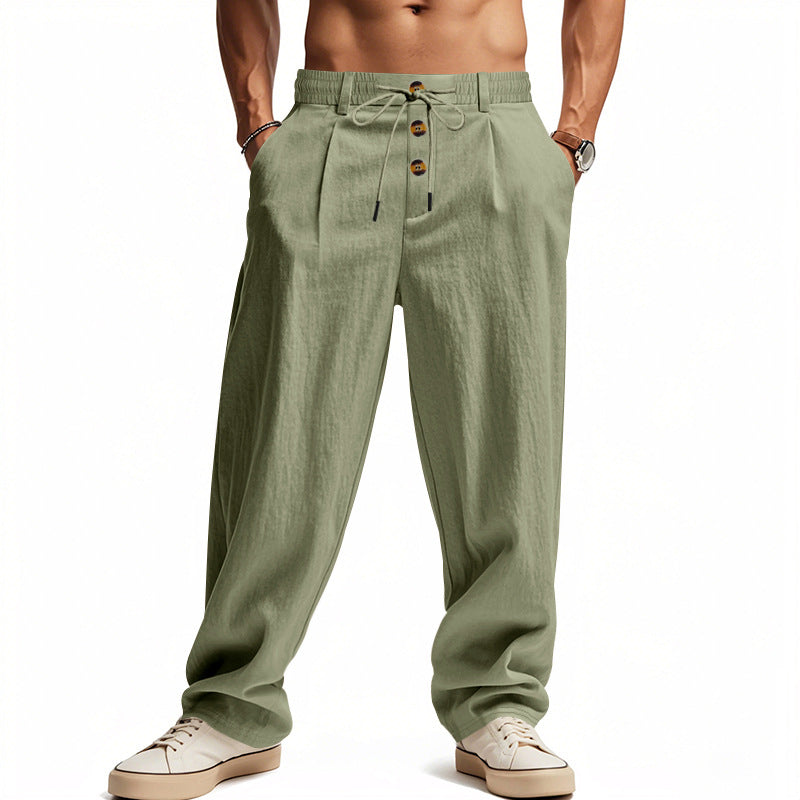 Herren Leinenhose mit Atmungsaktiv & Verstellbarer Kordelzug | R&B