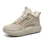 Damen warme High-Top Sneaker mit flauschigem Innenfutter und rutschfester Sohle R&B