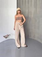 Damen Elegante und fließende Palazzo-Hose R&B