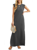Damen Maxikleid mit modernen Schulterdetails und fließendem Schnitt R&B