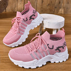 Damen Sportliche Strick-Sneaker mit elastischem Einstieg und rutschfester Sohle R&B