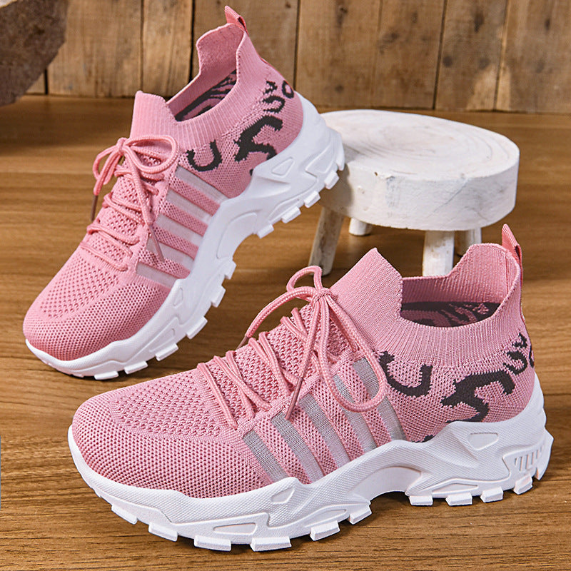Damen Sportliche Strick-Sneaker mit elastischem Einstieg und rutschfester Sohle R&B