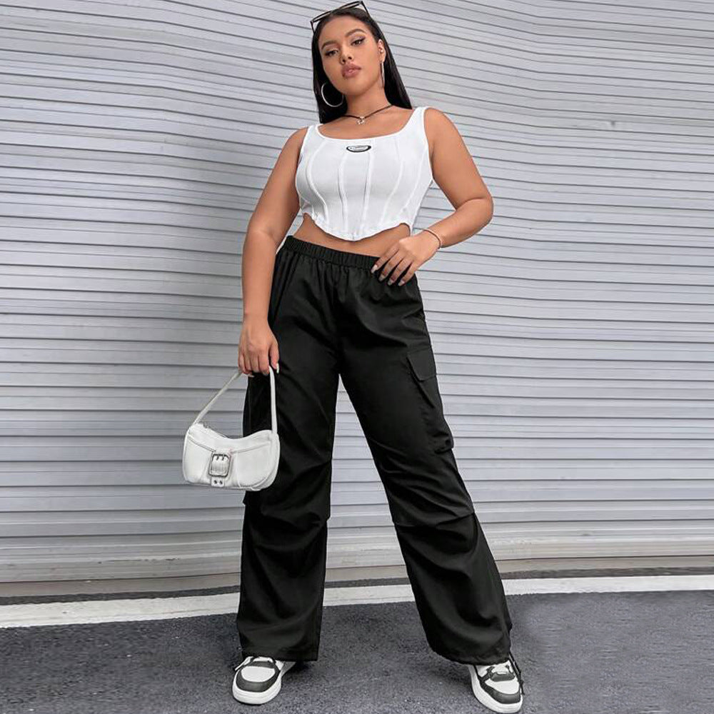 Damen Cargohose mit seitlichen Taschen und elastischem Bund R&B