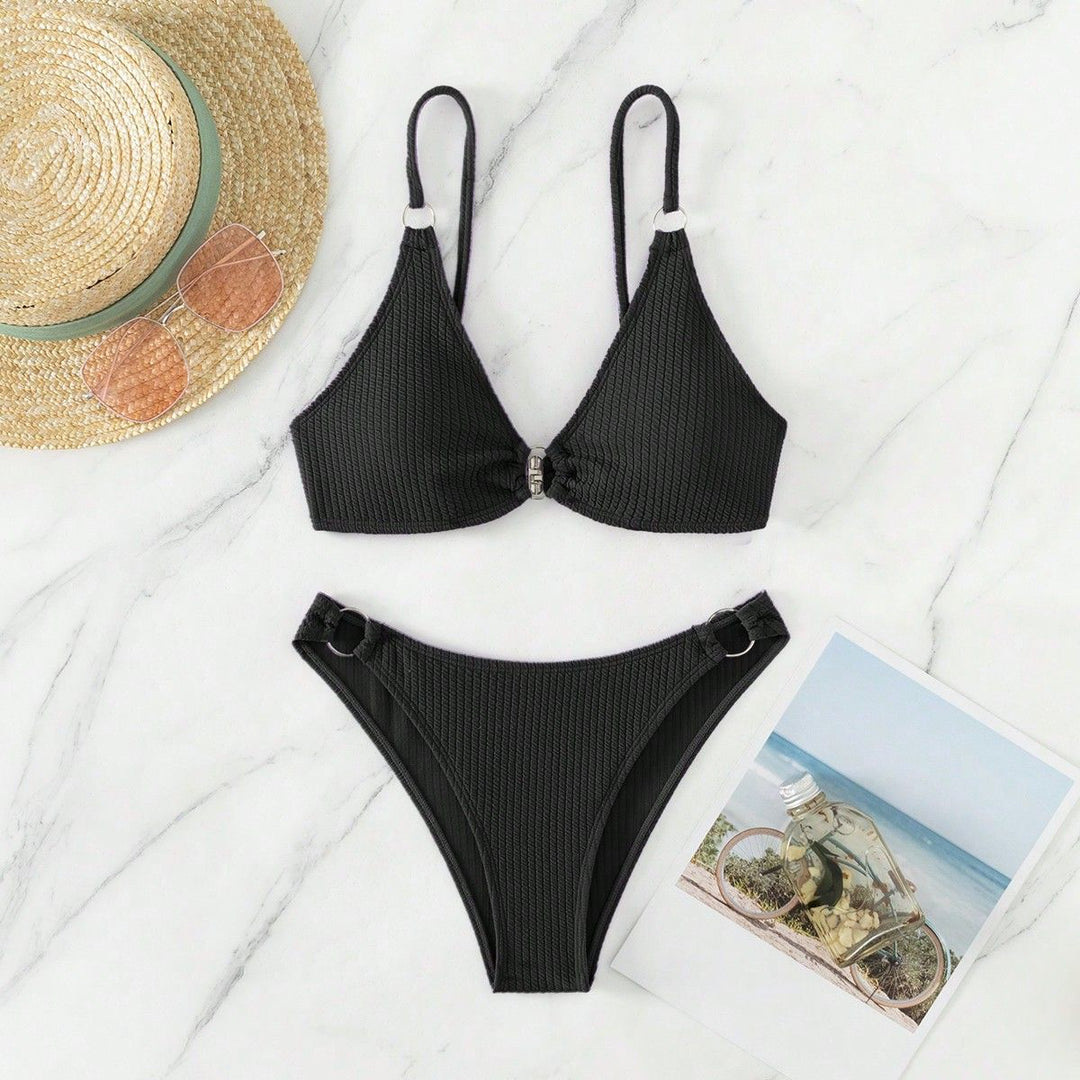 Damen Triangel-Bikini mit Ringverzierungen R&B