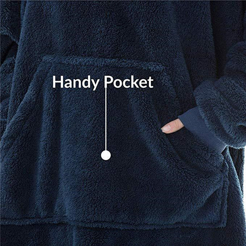 Damen Kuschelige Oversize-Hoodiejacke aus Fleece mit Kängurutasche R&B