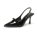 Damen Slingback-Pumps mit elegantem Schleifenakzent und spitz zulaufendem Design