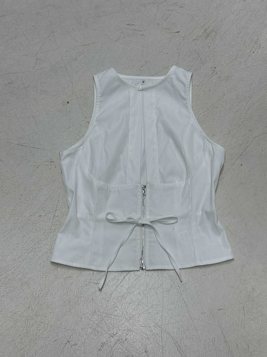 Damen Crop-Top mit modischem Reißverschluss und eleganten Schnürdetails R&B