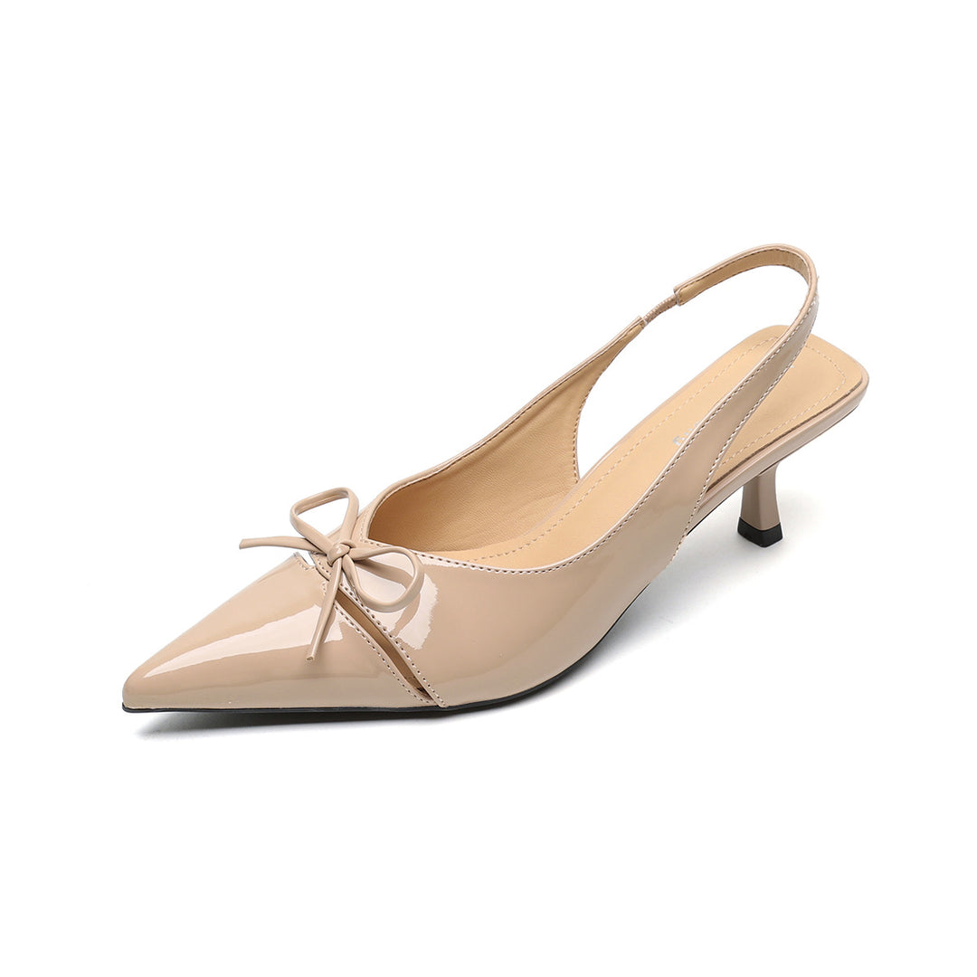 Damen Slingback-Pumps mit modischem Schleifendesign und elegantem Lackfinish R&B