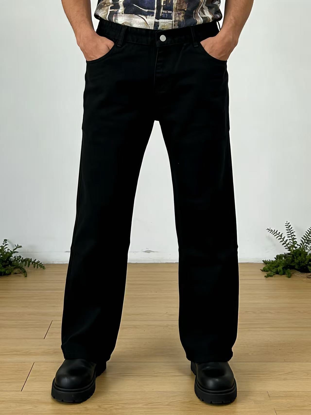 Herren Weite Chino-Hose mit hoher Taille