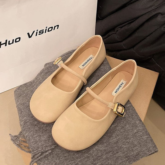 Damen Ballerinas mit dekorativem Riemchen und eleganter Schnalle R&B