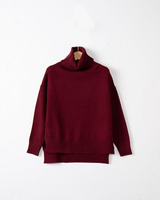 Damen legerer Rollkragenpullover mit praktischem Schnitt R&B
