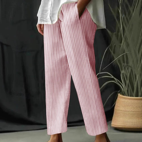 Damen Freizeithose mit gestreiftem Design und komfortablem Bund R&B