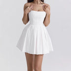 Damen Elegant geschnittenes A-Linie Minikleid R&B