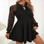 Damen Kleid mit Spitzenärmeln R&B