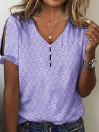 Damen Glitzernde V-Pullover Bluse