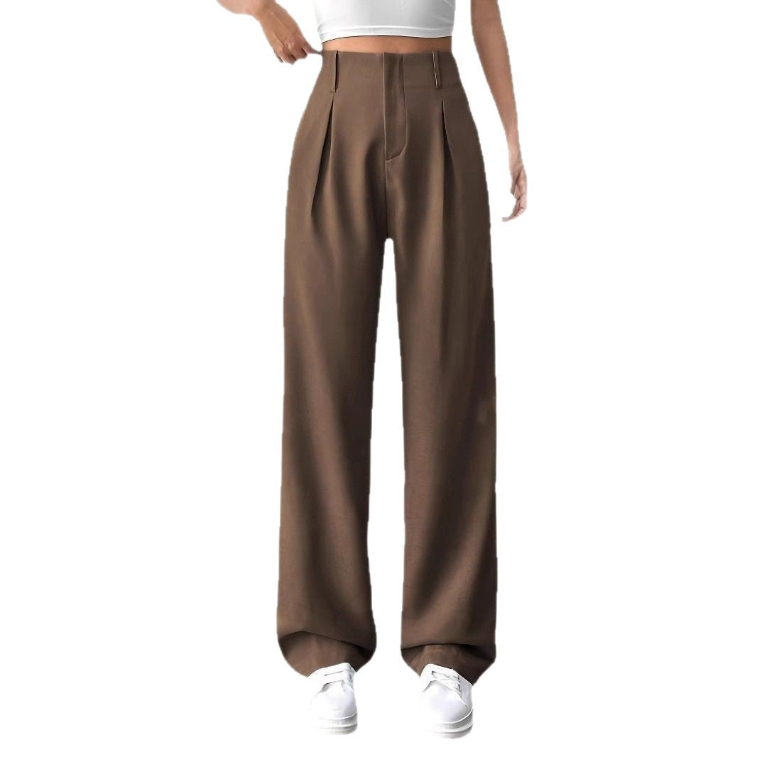 Damen Elegante Bundfaltenhose mit weitem Schnitt R&B