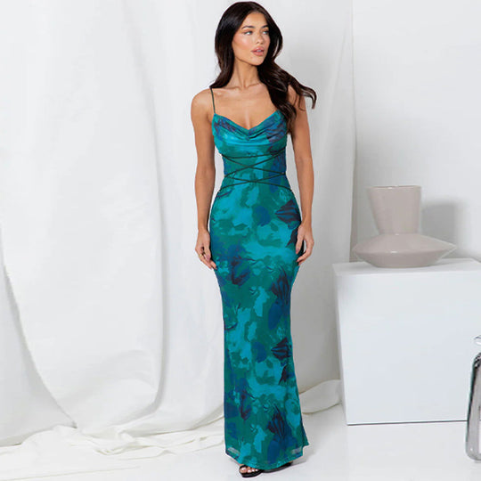 Damen Maxikleid mit eleganter Blumenmusterung R&B