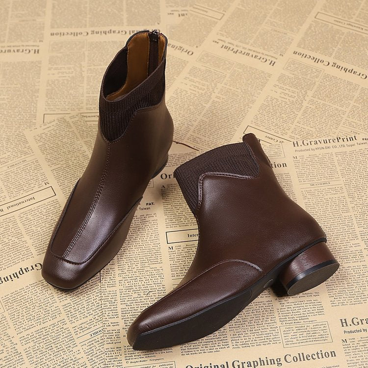 Damen elegante Chelsea-Stiefeletten mit flexiblem Stretch-Einsatz R&B