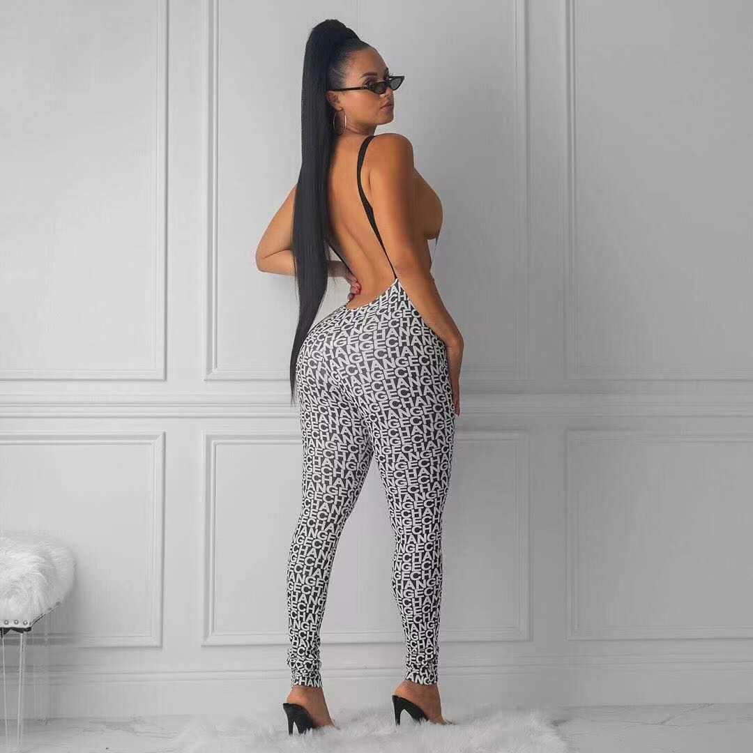 Damen körperbetontes Sport-Outfit mit modischem Print R&B