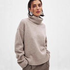 Damen feiner Rollkragenpullover aus weichem Strick R&B