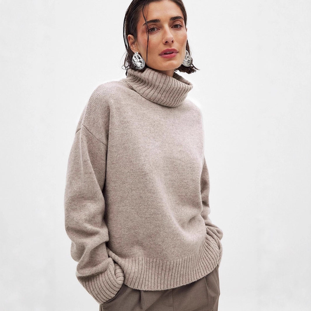 Damen feiner Rollkragenpullover aus weichem Strick R&B