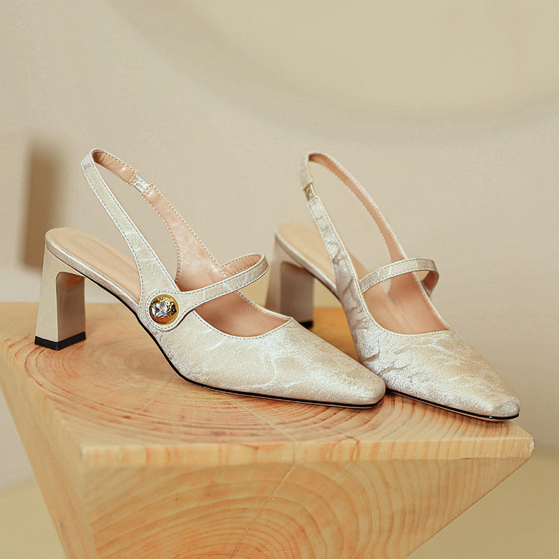 Damen Slingback-Pumps mit eleganter Schnallenverzierung