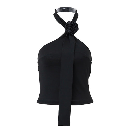 Damen asymmetrisches Top mit floraler Applikation und verstellbarem Träger R&B