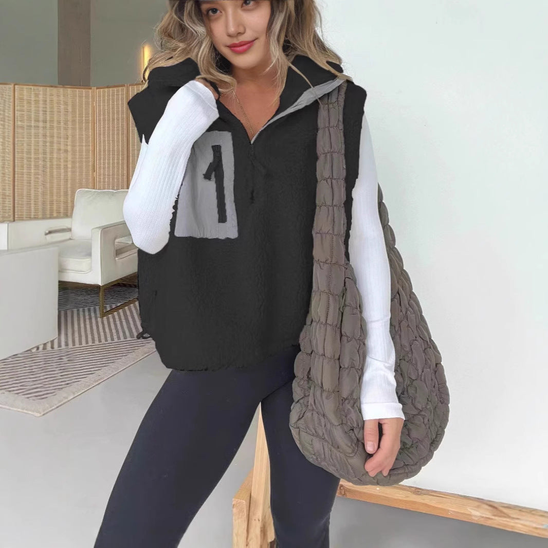 Damen gemütliche Fleece-Weste mit praktischem Reißverschluss R&B
