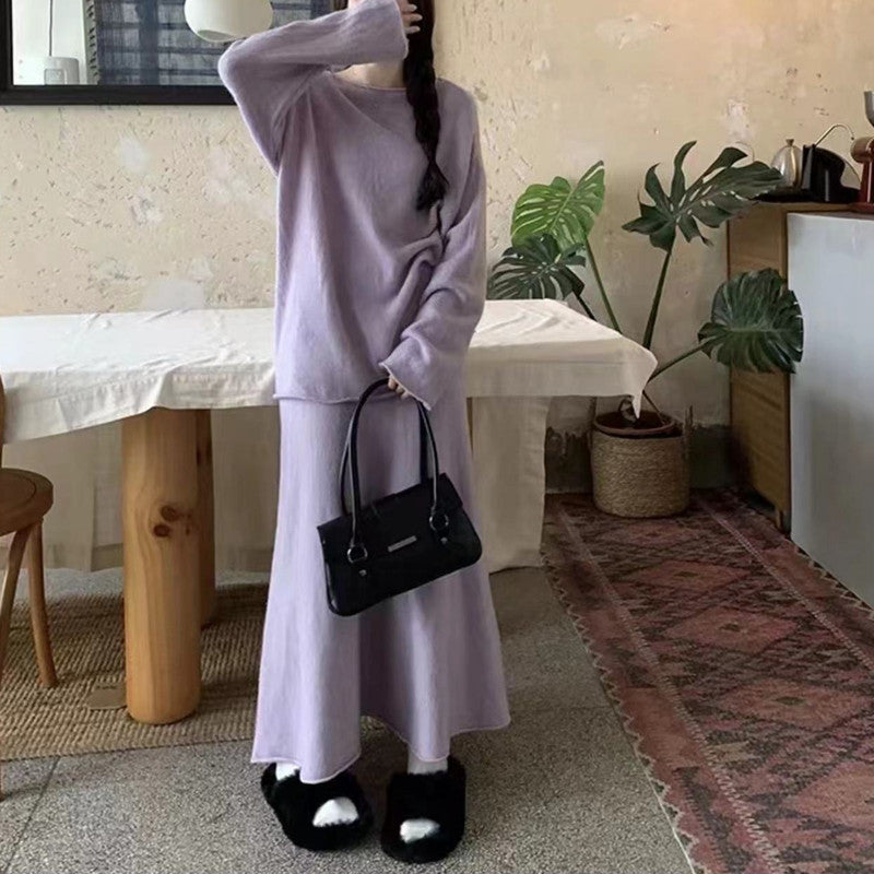 Damen Elegante Oversized-Strickkleid mit Off-Shoulder-Design R&B