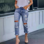 Damen Ripped Jeans im Used-Look R&B