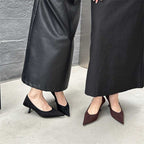 Damen elegante spitze Pumps aus weichem Veloursleder R&B