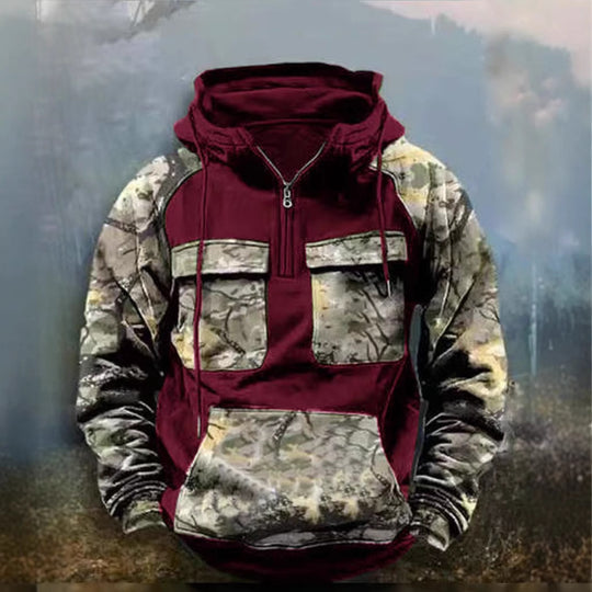 Herren Camouflage Funktionskapuzenpullover R&B