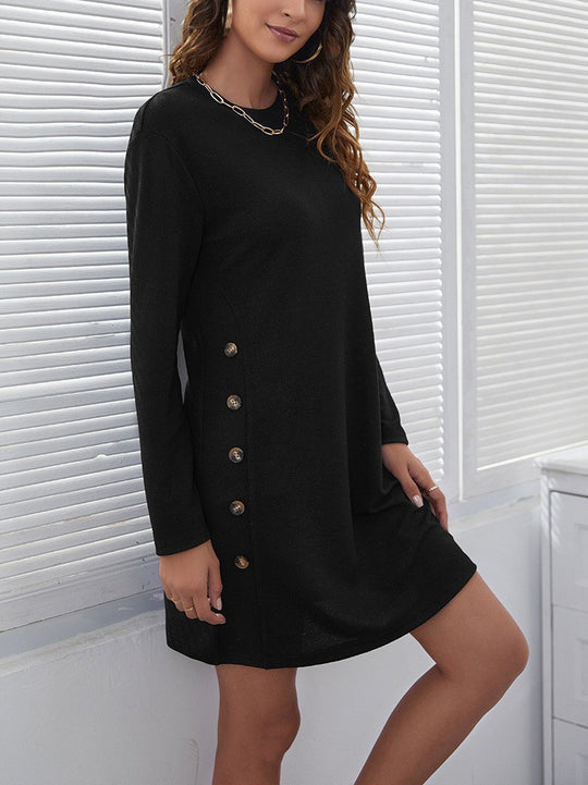 Damen Freizeitkleid mit eleganten Knopfdetails und lässigem Schnitt R&B