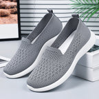 Damen atmungsaktive Slip-On Freizeitschuhe mit elastischem Strickoberteil R&B