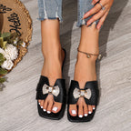 Damen Sandalen mit eleganter Schleifenapplikation und funkelndem Strass R&B