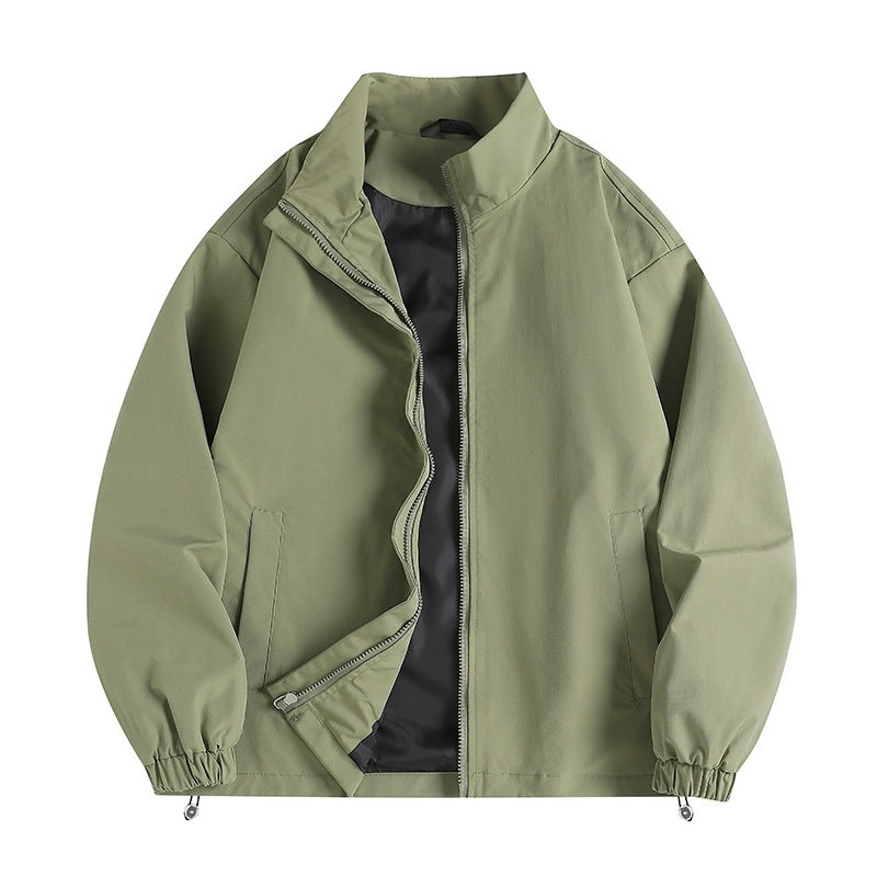 Herren lässige Windjacke mit hochabschließendem Kragen und praktischen Taschen R&B