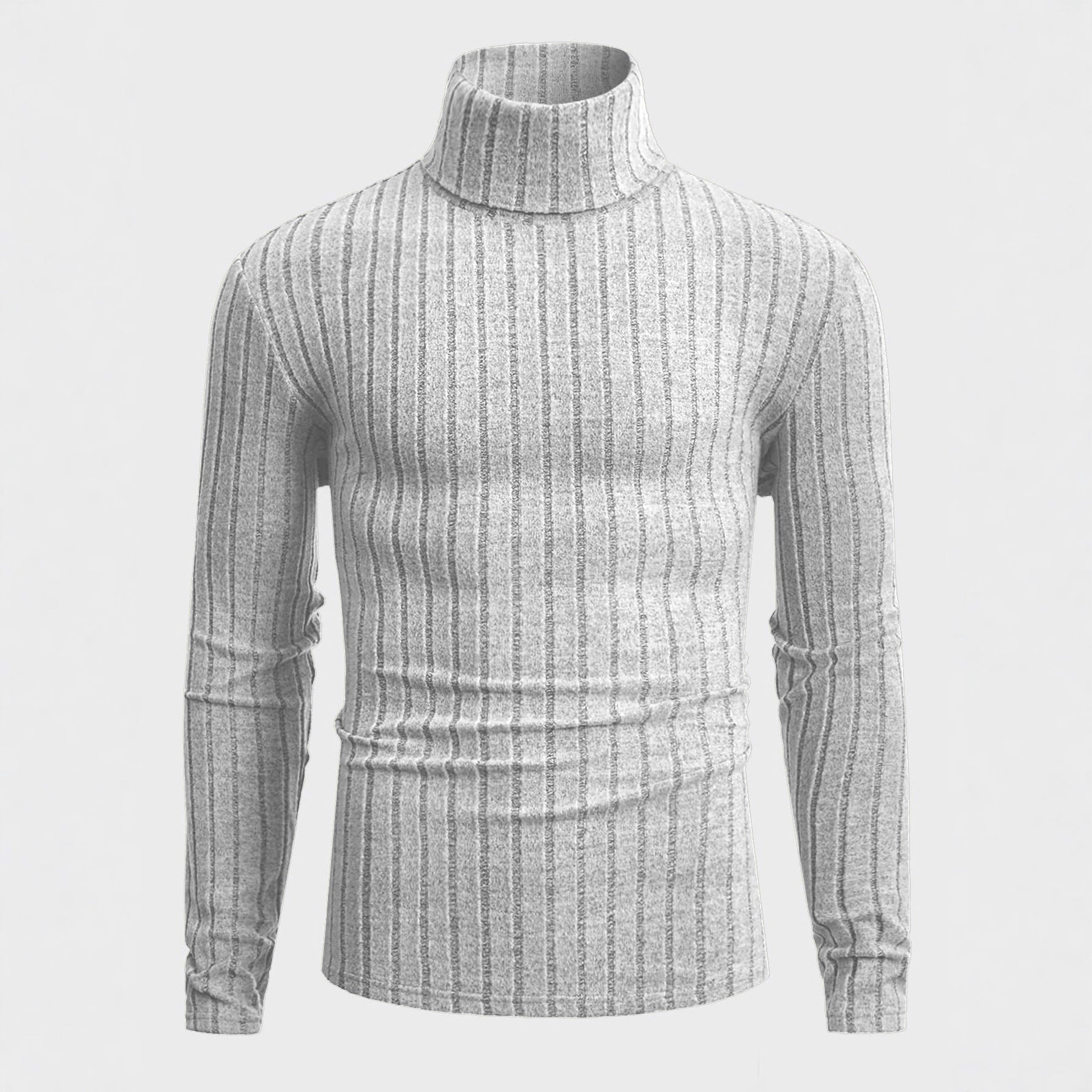 Damen Strickpullover mit hohen Kragen und feiner Rippenstruktur R&B