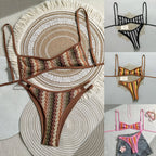 Damen Zweiteiliges Bikiniset mit geometrischem Zigzag-Muster R&B