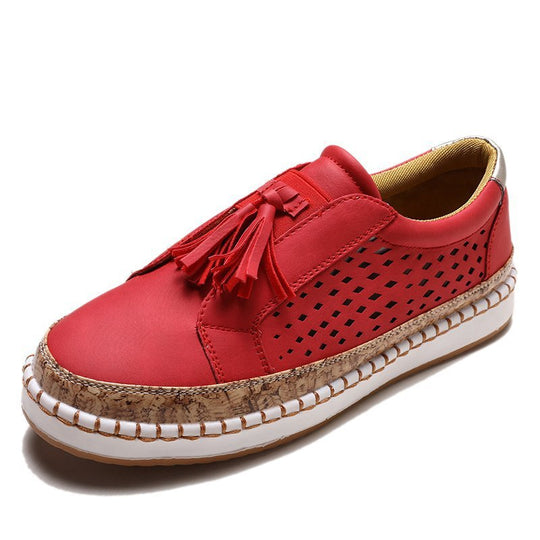Damen Freizeitschuhe mit modischem Fransen-Detail und perforiertem Obermaterial R&B