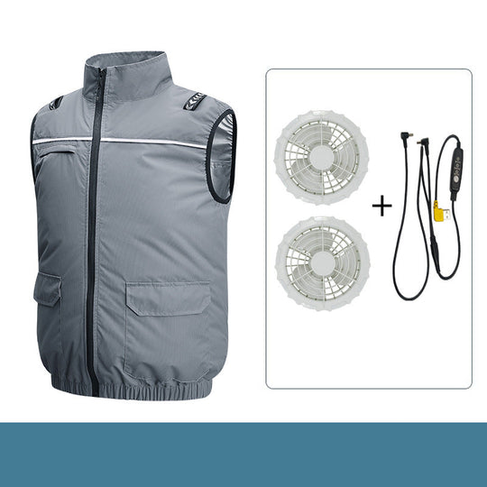 Unisex nan leichte kühlende Arbeitsweste mit integrierten Ventilatoren und externem Akku R&B