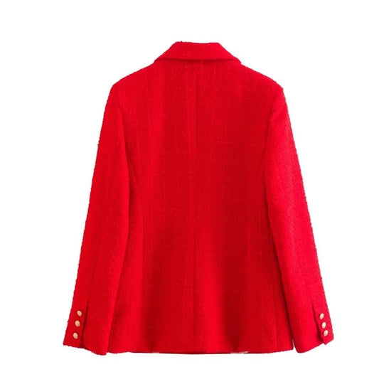 R&B | Gemischter Doppelreiher Tweed Blazer Damen