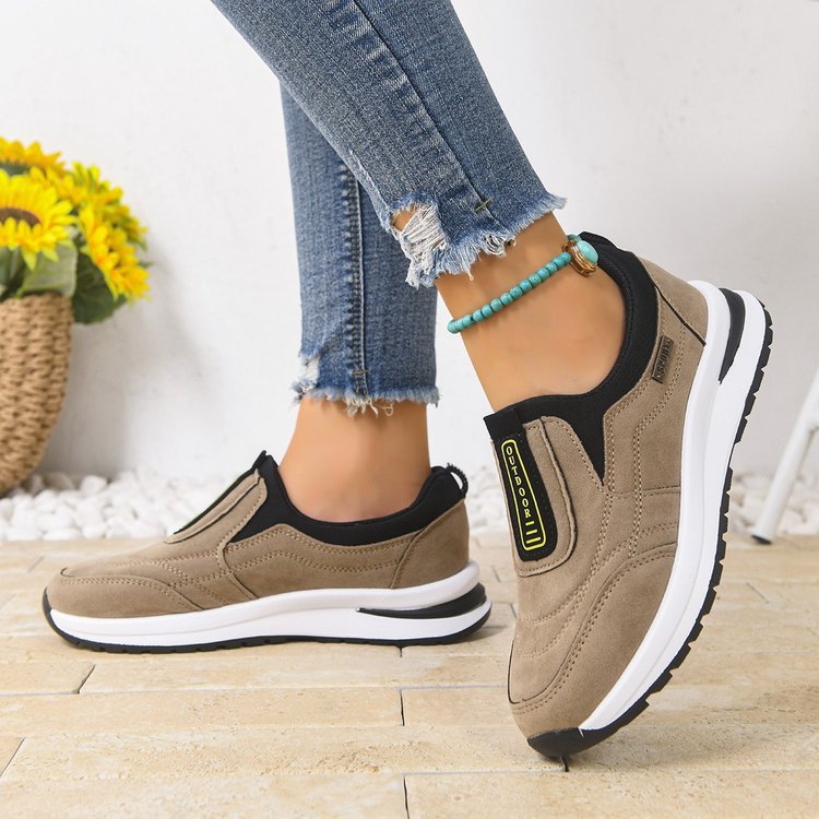 Damen Komfortable Slip-On Sneakers mit dämpfender Sohle und atmungsaktiver Oberfläche R&B