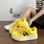 Damen Sportliche Sneakers mit dicker Sohle und atmungsaktiven Einsätzen R&B