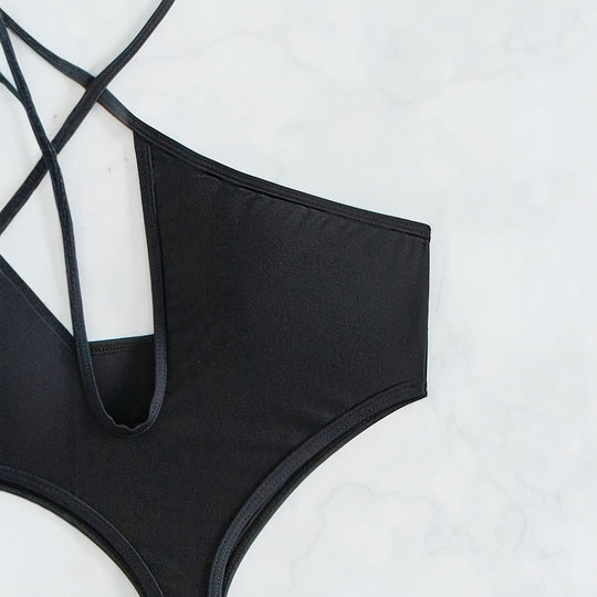 Damen Einteiler Badeanzug mit trendigem Cut-Out Design R&B